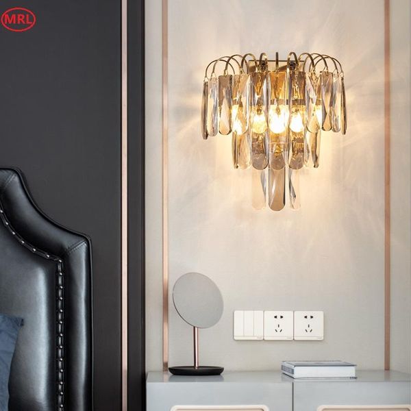 mrl smoke-gray crystal wall lamps for bedroom new modern wall sconce lighting living room bedside background light fixtures
mrl smoke-gray crystal wall lamps for bedroom new modern wall sconce lighting living room bedside background light fixtures