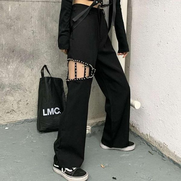 women's pants & capris hollow out beading black trousers women clothing ins harajuku high waist wide leg hipster straight sweatpants 20, Black;white
women's pants & capris hollow out beading black trousers women clothing ins harajuku high waist wide leg hipster straight sweatpants 20, Black;white