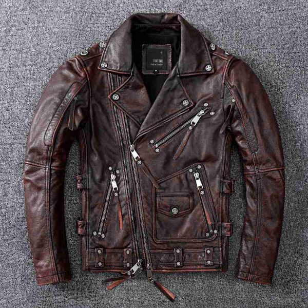 men's leather & faux 2022 vintage brown motorcycle jacket men natural genuine cowhide jackets autumn slim fit biker's ooblique zip, Black
men's leather & faux 2022 vintage brown motorcycle jacket men natural genuine cowhide jackets autumn slim fit biker's ooblique zip, Black