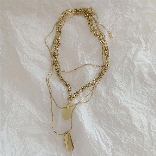 chains european and american style titanium steel necklace ins cold wind clavicle chain multi-layered wearing garden brand pen, Silver
chains european and american style titanium steel necklace ins cold wind clavicle chain multi-layered wearing garden brand pen, Silver
