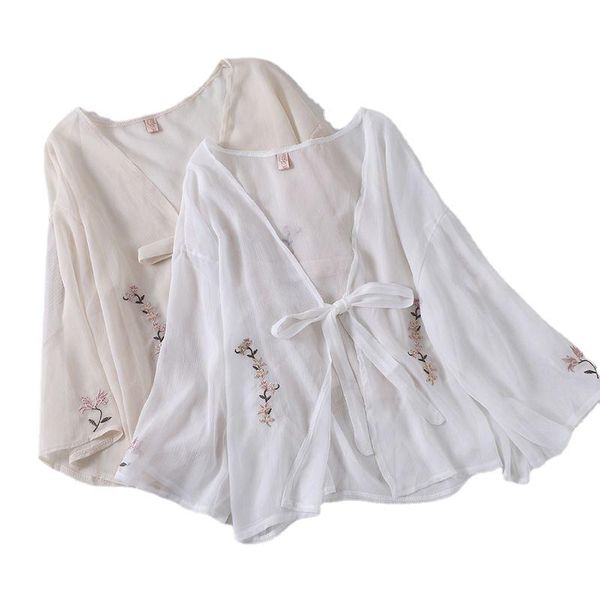 women's swimwear women floral print long sleeve shawl chiffon kimono beach cardigan bikini cover up wrap beachwear outdoor anti-uv coat, White;black
women's swimwear women floral print long sleeve shawl chiffon kimono beach cardigan bikini cover up wrap beachwear outdoor anti-uv coat, White;black