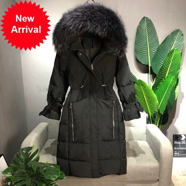 large real raccoon fur collar 2021 winter women coat hooded thicken warm long parkas outwears white duck down jackets, Black
large real raccoon fur collar 2021 winter women coat hooded thicken warm long parkas outwears white duck down jackets, Black
