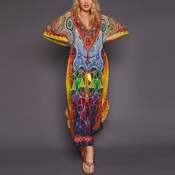 2021 new bat sleeve swim bikini cover up for women vintage floral print beach oversize summer long dresses maxi robe hv0e, Black;gray
2021 new bat sleeve swim bikini cover up for women vintage floral print beach oversize summer long dresses maxi robe hv0e, Black;gray