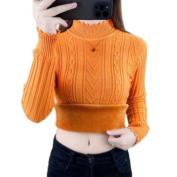 women's sweaters women sweater pullover 2021 autumn winter knitting pull female plus velvet thicken bottoming shirt, White;black
women's sweaters women sweater pullover 2021 autumn winter knitting pull female plus velvet thicken bottoming shirt, White;black