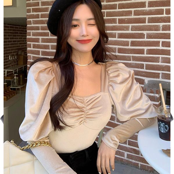 2021 new gold veet women's short v-neck slim sleeve design niche long-sleeved shirt autumn and winter french blouse rm9p, White
2021 new gold veet women's short v-neck slim sleeve design niche long-sleeved shirt autumn and winter french blouse rm9p, White