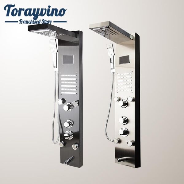 bathroom shower sets torayvino led light bath faucet temperature digital display panel body massage jets system column taps
bathroom shower sets torayvino led light bath faucet temperature digital display panel body massage jets system column taps