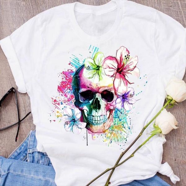 graphic flower skull watercolor cute womens print halloween clothing clothes tees female t shirt, White
graphic flower skull watercolor cute womens print halloween clothing clothes tees female t shirt, White