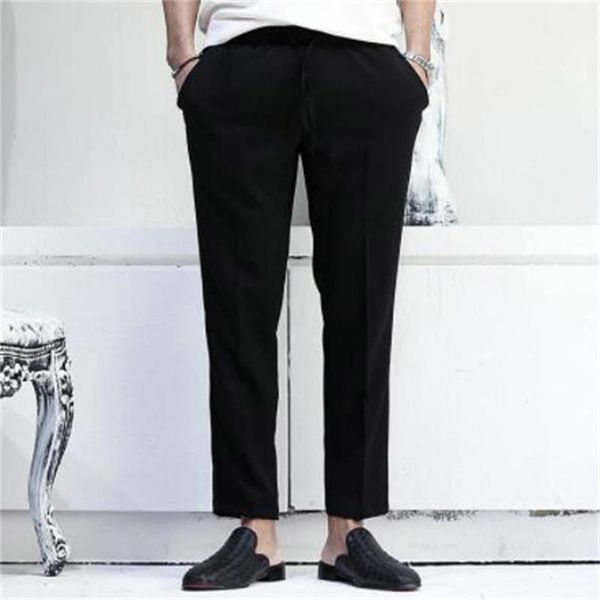 men's pants japanese fashion brand 2021 summer solid color lace up casual capris loose, Black
men's pants japanese fashion brand 2021 summer solid color lace up casual capris loose, Black