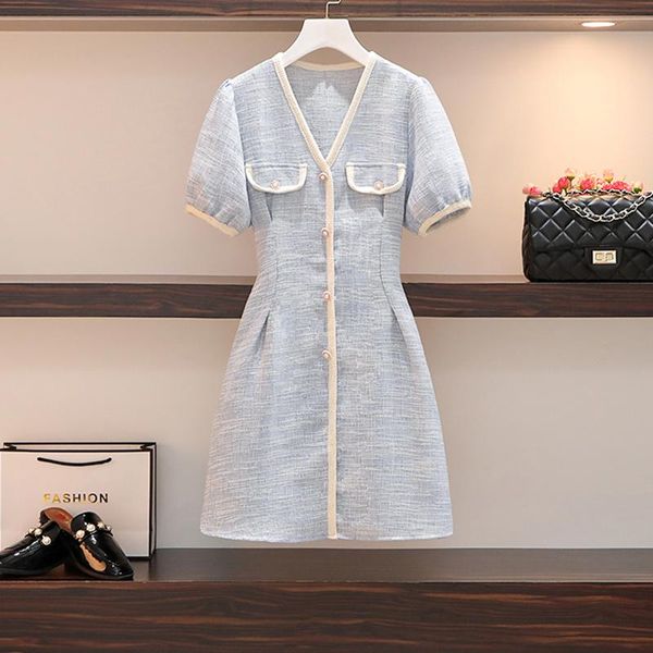 plus size dresses office ladies elegant vintage french dress puff short sleeve single-breasted lady prom party tweed for women, Black
plus size dresses office ladies elegant vintage french dress puff short sleeve single-breasted lady prom party tweed for women, Black