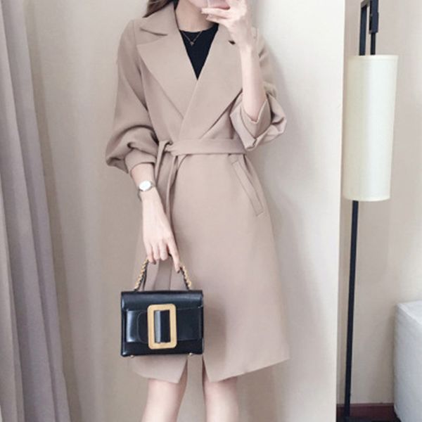 autumn and winter wool woolen coat casual new v-neck winter coat women belt beige temperament coat, Tan;black
autumn and winter wool woolen coat casual new v-neck winter coat women belt beige temperament coat, Tan;black