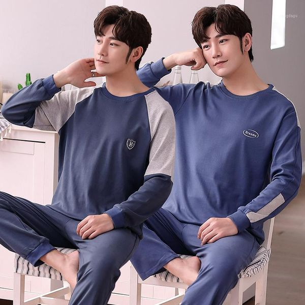 men's sleepwear 2021 autumn cotton long sleeve pajama set for men korean suit pyjama nightwear male homewear home clothes, Black;brown
men's sleepwear 2021 autumn cotton long sleeve pajama set for men korean suit pyjama nightwear male homewear home clothes, Black;brown