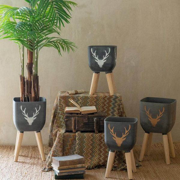 vases garden decoration outdoor accessories courtyard creative gray abstract deer pattern art resin flower pots wood tripod plant pot
vases garden decoration outdoor accessories courtyard creative gray abstract deer pattern art resin flower pots wood tripod plant pot