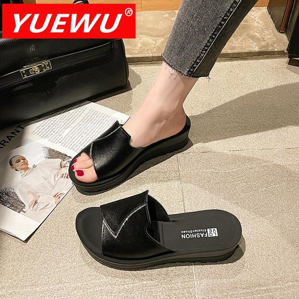 slippers yuewu 2021 summer british slides woman flats platform sandals women leather casual open toe thick bottom wedges, Black
slippers yuewu 2021 summer british slides woman flats platform sandals women leather casual open toe thick bottom wedges, Black