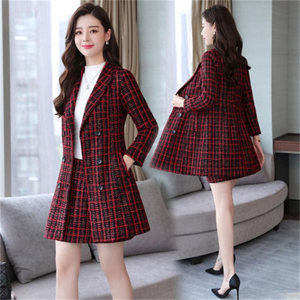 women new and winter thin plaid wool small two-piece short feminine fashion tender kyo2, White
women new and winter thin plaid wool small two-piece short feminine fashion tender kyo2, White