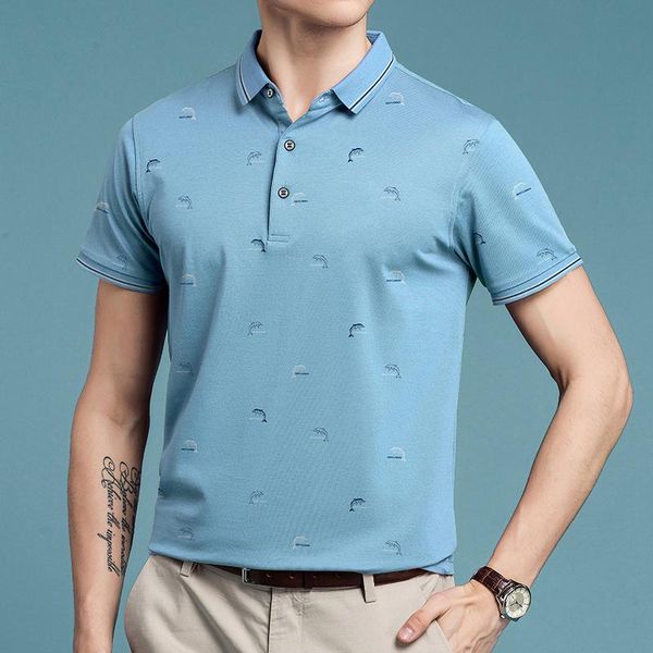 men's polos shirt men summer embroidery short sleeve business casual 605, White;black
men's polos shirt men summer embroidery short sleeve business casual 605, White;black