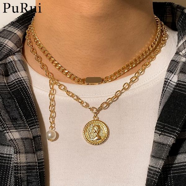 pendant necklaces vintage multilayer thick choker necklace pearl coin gold color bohemia chain on the neck collier 2021 jewelry, Silver
pendant necklaces vintage multilayer thick choker necklace pearl coin gold color bohemia chain on the neck collier 2021 jewelry, Silver