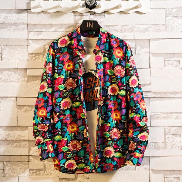 men's casual shirts style arrival long sleeve print fashion floral shirt men, White;black
men's casual shirts style arrival long sleeve print fashion floral shirt men, White;black