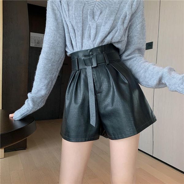 women's shorts 2021 autumn and winter high-waist thin pu leather casual wild wide-leg loose short dk554, White;black
women's shorts 2021 autumn and winter high-waist thin pu leather casual wild wide-leg loose short dk554, White;black