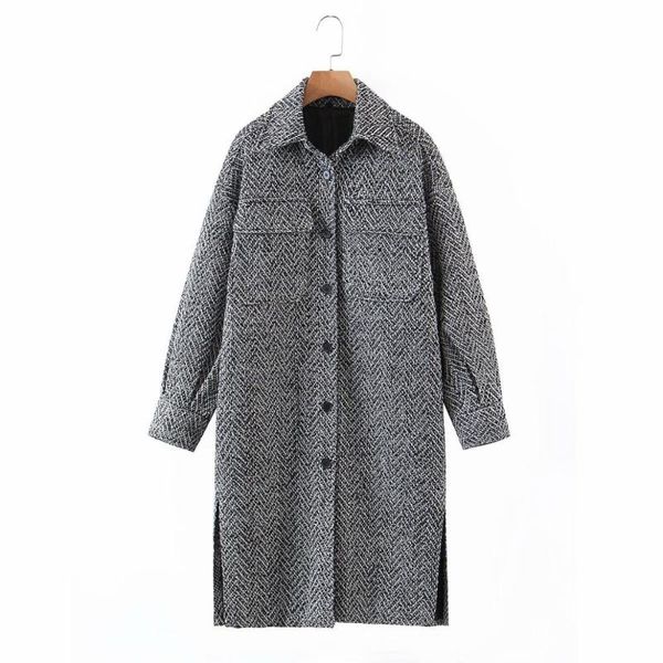 women's wool & blends 2021 autumn winter women tweed coat solid button long sleeve casual jacket windbreaker outerwear trench parka fem, Black
women's wool & blends 2021 autumn winter women tweed coat solid button long sleeve casual jacket windbreaker outerwear trench parka fem, Black