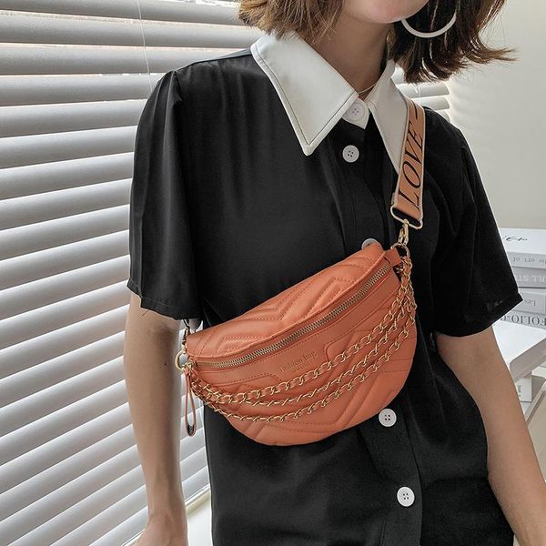 waist bags metal chain women chest bag solid color shoulder for pu leather casual crossbody ladies leisure pack
waist bags metal chain women chest bag solid color shoulder for pu leather casual crossbody ladies leisure pack