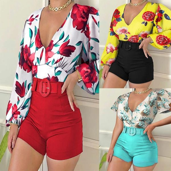 women's tracksuits 2021 summer fashion suit printed long sleeve v-neck solid color shorts daily commute two-piece (without belt), Gray
women's tracksuits 2021 summer fashion suit printed long sleeve v-neck solid color shorts daily commute two-piece (without belt), Gray