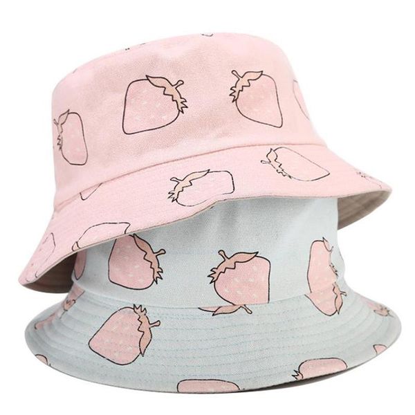 cloches two side reversible strawberry bucket hat for women fisherman fruit panama bob summer sunscreen, Blue;gray
cloches two side reversible strawberry bucket hat for women fisherman fruit panama bob summer sunscreen, Blue;gray