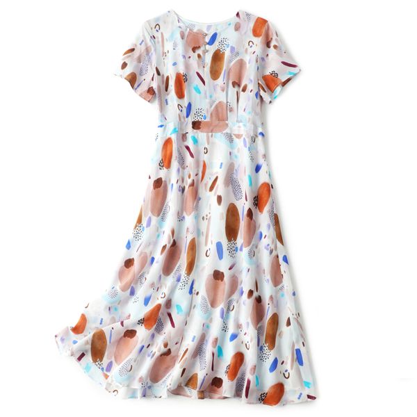 100 natural silk womens dresses o neck short sleeves printed fashion summer holiday dress vestidos, Black
100 natural silk womens dresses o neck short sleeves printed fashion summer holiday dress vestidos, Black