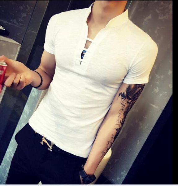 men's t-shirts m--xxl 2021 summer men fashion personality is pure color casual collar, White;black
men's t-shirts m--xxl 2021 summer men fashion personality is pure color casual collar, White;black