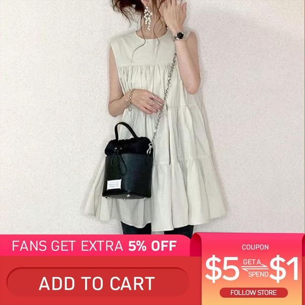 round neck a line womens shirts vest dress sleeveless swing japanese suspender dresses female summer student temperament loose, White
round neck a line womens shirts vest dress sleeveless swing japanese suspender dresses female summer student temperament loose, White