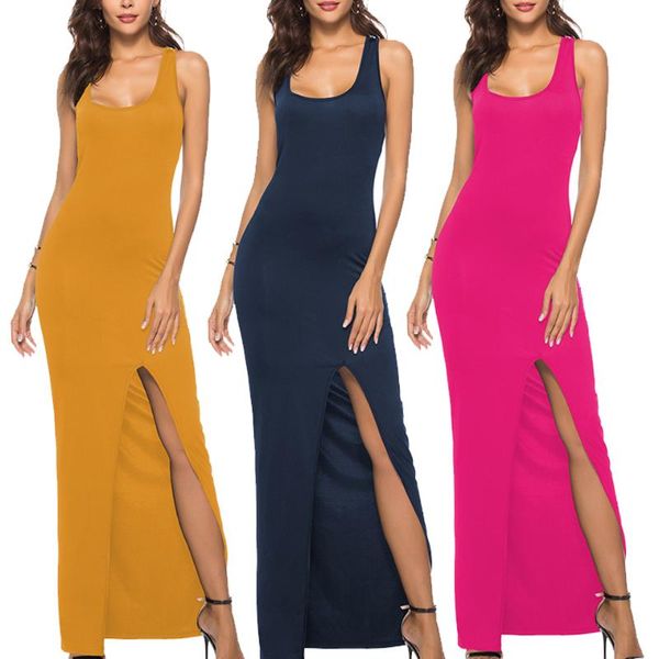 casual dresses high slit maxi dress solid sleeveless women tight long elegant vest low cut skinny slim fit tank scoop neck 3xl, Black;gray
casual dresses high slit maxi dress solid sleeveless women tight long elegant vest low cut skinny slim fit tank scoop neck 3xl, Black;gray