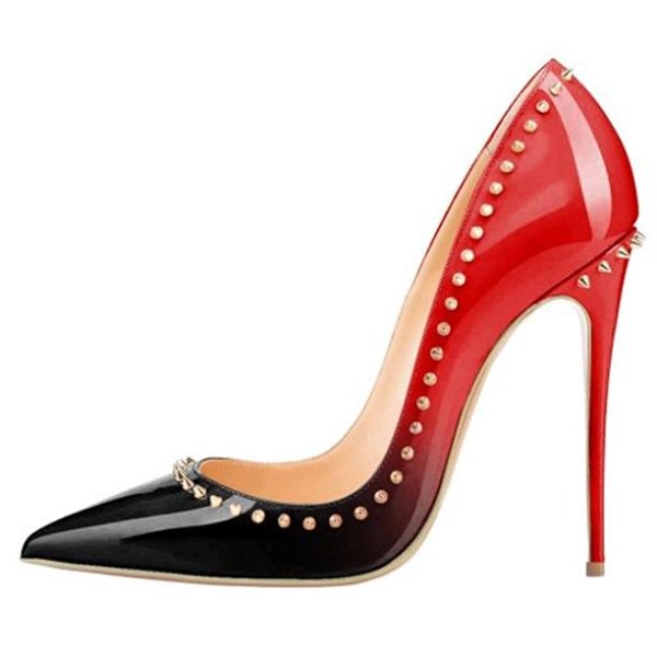 dress shoes red black gradient leather high heel pumps gold spikes stiletto heels wedding bride 12cm patchwork banquet
dress shoes red black gradient leather high heel pumps gold spikes stiletto heels wedding bride 12cm patchwork banquet