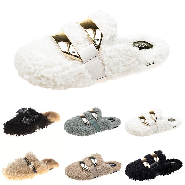 newly autumn winter womens slippers metal chain all inclusive wool slipper for women outer wear plus big szie muller half drag shoes size 35, Black
newly autumn winter womens slippers metal chain all inclusive wool slipper for women outer wear plus big szie muller half drag shoes size 35, Black