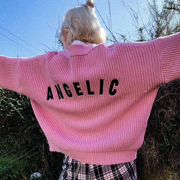 women's sweaters angel embroidery knitted autumn winter long sleeve cardigan sweater vintage streetwear women coat sn7g, White;black
women's sweaters angel embroidery knitted autumn winter long sleeve cardigan sweater vintage streetwear women coat sn7g, White;black