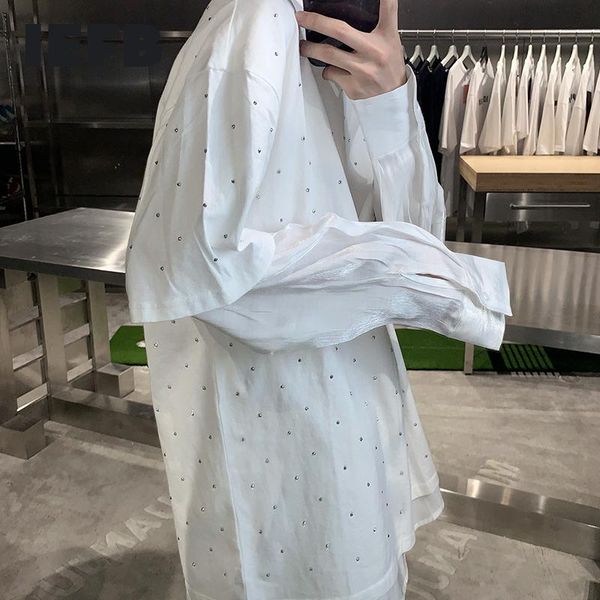 men's t-shirts iefb chic white tee 2021 streetwear man short sleeve t-shirt light luxury fixrhineston loose casual 9y8265, White;black
men's t-shirts iefb chic white tee 2021 streetwear man short sleeve t-shirt light luxury fixrhineston loose casual 9y8265, White;black