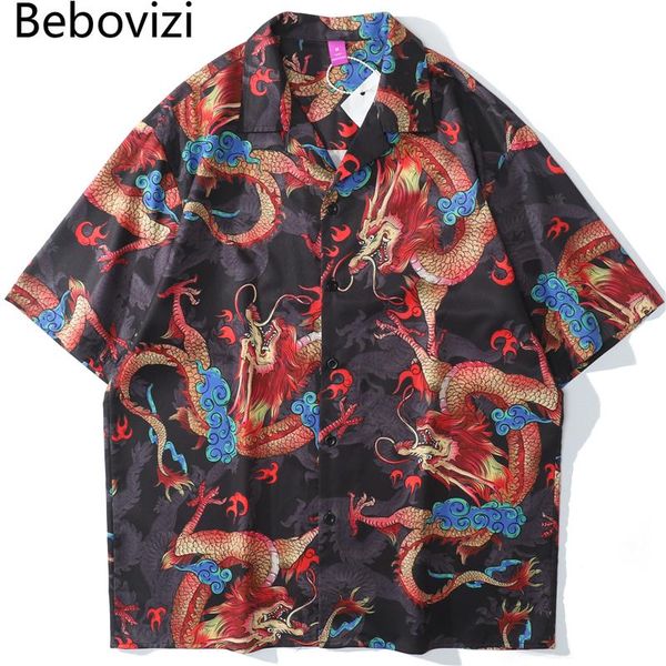 men's casual shirts bebovizi vintage chinese dragon print short sleeve hawaiian men summer hip hop rappers shirt, White;black
men's casual shirts bebovizi vintage chinese dragon print short sleeve hawaiian men summer hip hop rappers shirt, White;black