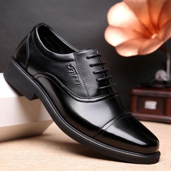 dress shoes men's leather business fashion cowhide wedding casual british man, Black
dress shoes men's leather business fashion cowhide wedding casual british man, Black