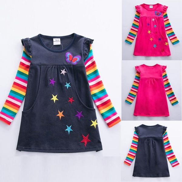 girl's dresses for girls rainbow stripe cotton cute cartoon printed party princess kids clothing fashion, Red;yellow
girl's dresses for girls rainbow stripe cotton cute cartoon printed party princess kids clothing fashion, Red;yellow