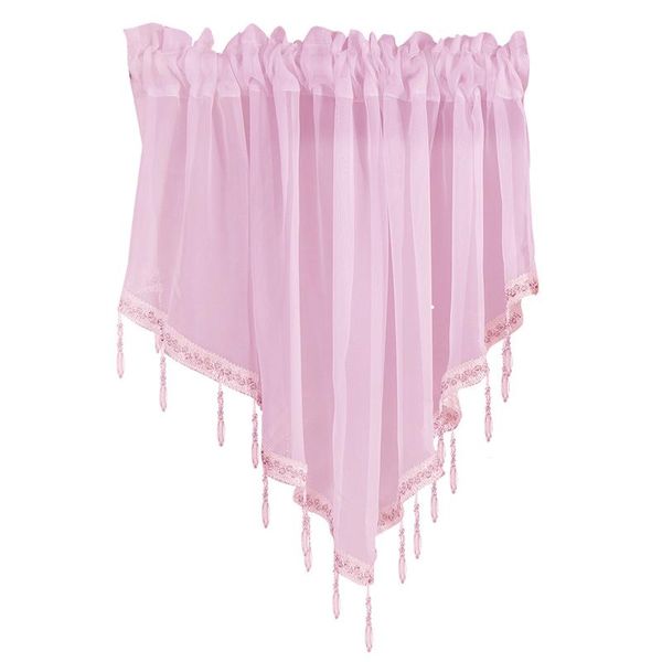 130x60cm drapery beaded valance breathable easy install window polyester modern solid home decor kitchen triangle short curtain 
130x60cm drapery beaded valance breathable easy install window polyester modern solid home decor kitchen triangle short curtain