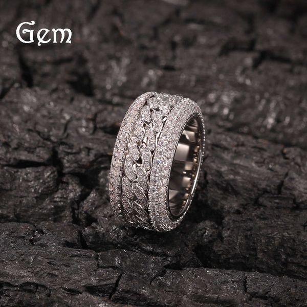 hip hop micro inlaid zircon rotatable cuban ring real gold electroplating fashion high-end trendsetter ring, Silver
hip hop micro inlaid zircon rotatable cuban ring real gold electroplating fashion high-end trendsetter ring, Silver