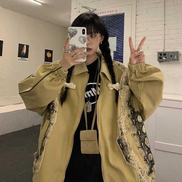 women's jackets leopard print irregular cut stitching jacket female spring hipster 2021 retro loose short coat high street trend street, Black;brown
women's jackets leopard print irregular cut stitching jacket female spring hipster 2021 retro loose short coat high street trend street, Black;brown