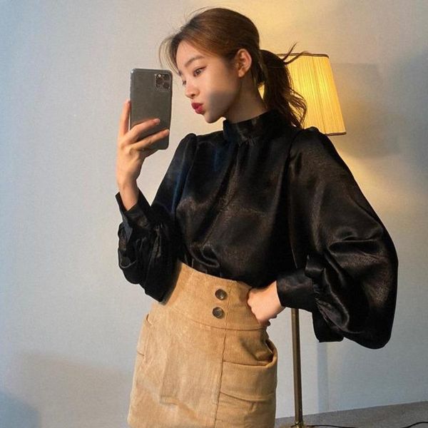 women's blouses & shirts yiciya 2021 summer the fashion round neck lantern sleeve solid color slim simplicity office style ladies elega, White
women's blouses & shirts yiciya 2021 summer the fashion round neck lantern sleeve solid color slim simplicity office style ladies elega, White