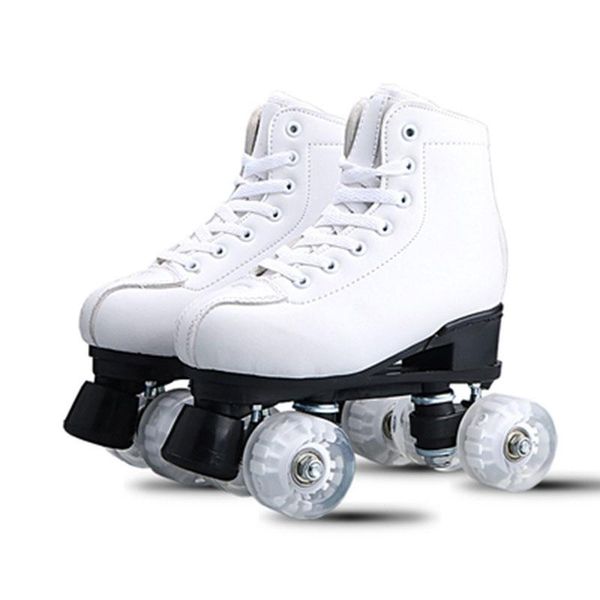 white high-end double-row skates roller skates 
white high-end double-row skates roller skates