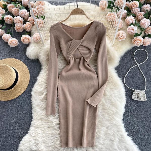 casual dresses croysier autumn winter 2021 women clothing long sleeve ribbed knitted mini dress cut out twist v neck bodycon, Black;gray
casual dresses croysier autumn winter 2021 women clothing long sleeve ribbed knitted mini dress cut out twist v neck bodycon, Black;gray