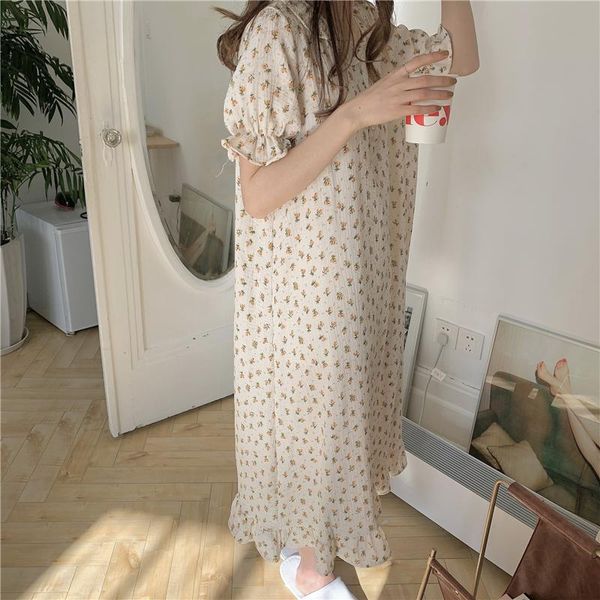 women's sleepwear korean floral print summer nightgown women cotton kawaii ruffles short sleeve vintage homewear ins home clothes, Black;red
women's sleepwear korean floral print summer nightgown women cotton kawaii ruffles short sleeve vintage homewear ins home clothes, Black;red