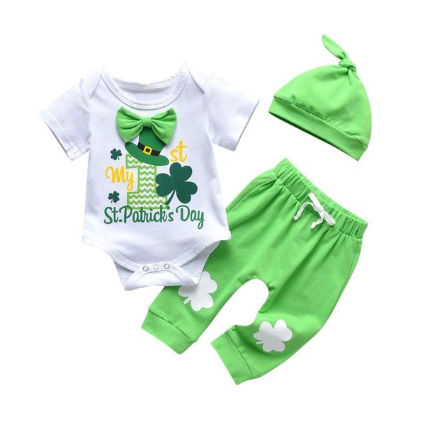 0-24 months newborn infant baby girls st.patrick's day letter bow romper+pants+hat outfits 1047 children's clothing set, White
0-24 months newborn infant baby girls st.patrick's day letter bow romper+pants+hat outfits 1047 children's clothing set, White