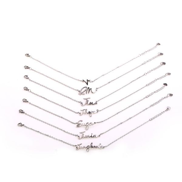 link, chain kpop bangtan boys character name collection titanium steel charm bracelet jns607, Black
link, chain kpop bangtan boys character name collection titanium steel charm bracelet jns607, Black