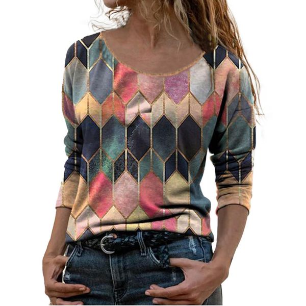 round-neck patchwork retro print blouse long sleeves shirt autumn spring regular shirts colorful casual style clothing, White 
round-neck patchwork retro print blouse long sleeves shirt autumn spring regular shirts colorful casual style clothing, White