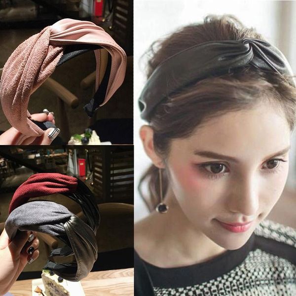 hair accessories fashion splice fabric hairband classic solid leather pu cross knot headband for women simple ornament headwear
hair accessories fashion splice fabric hairband classic solid leather pu cross knot headband for women simple ornament headwear
