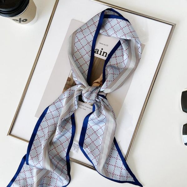 scarves long silk plaid scarf for women small spring and autumn fashion square bag strap apparel korean style female gift wholesale, Blue;gray
scarves long silk plaid scarf for women small spring and autumn fashion square bag strap apparel korean style female gift wholesale, Blue;gray