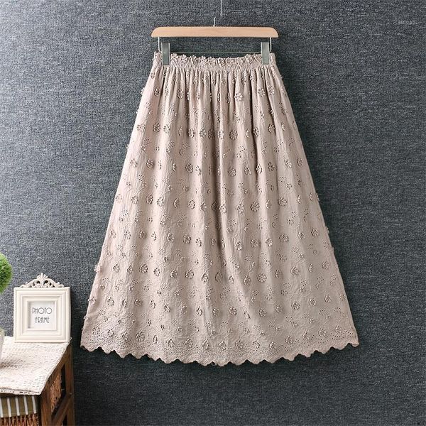 skirts 2021 spring women skirt japan style literary fresh elastic waist flower embroidery cotton linen loose, Black
skirts 2021 spring women skirt japan style literary fresh elastic waist flower embroidery cotton linen loose, Black